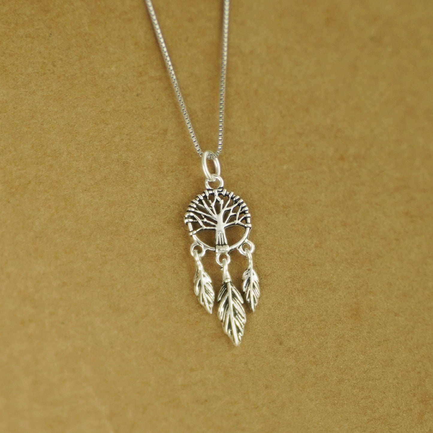 Sterling Silver Dream Catcher Tree of Life Heart Love Feather Charm Pendant - sugarkittenlondon