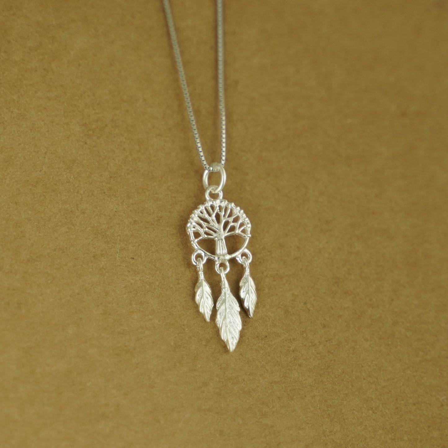 Sterling Silver Dream Catcher Tree of Life Heart Love Feather Charm Pendant - sugarkittenlondon