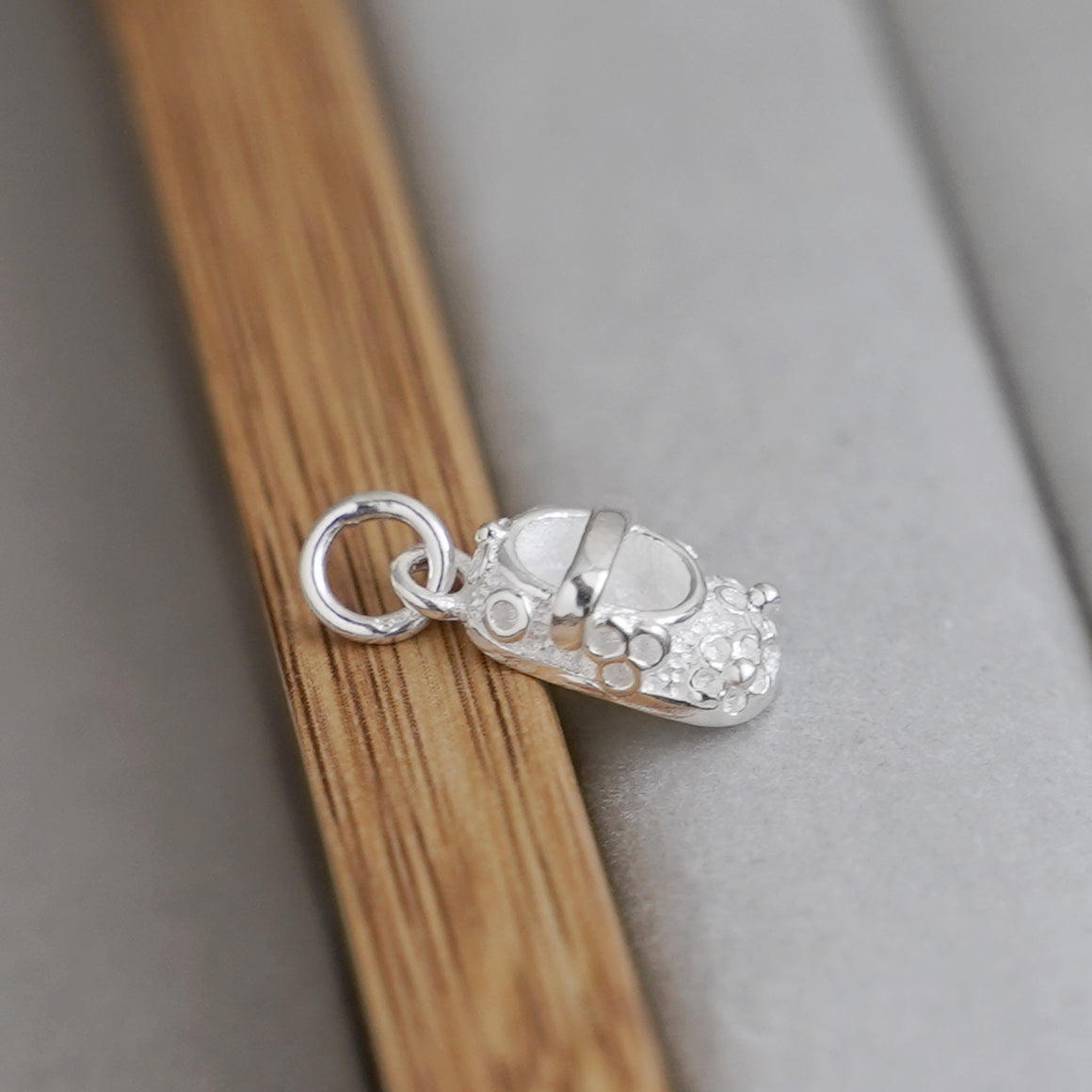 Sterling Silver 3D Floral Baby Shoe Necklace Bracelet Pendant Charm - sugarkittenlondon