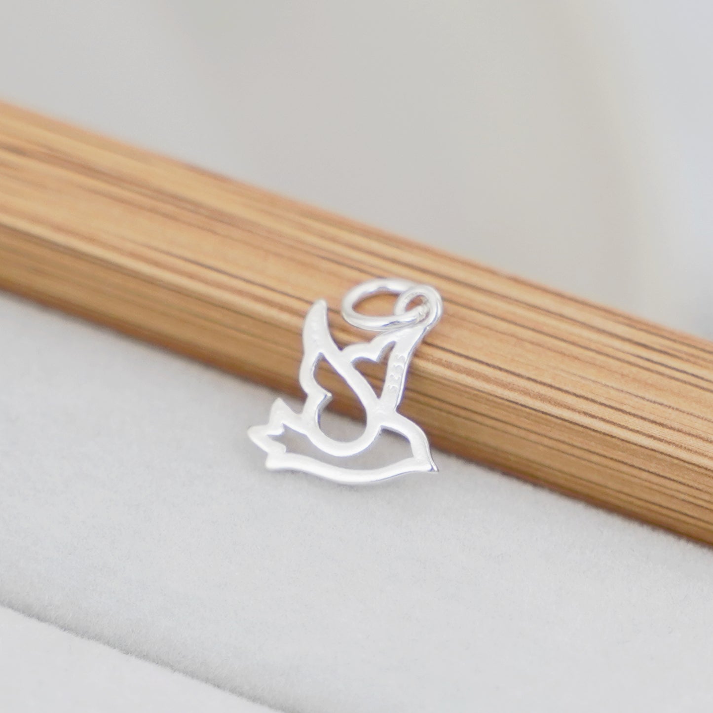 Sterling Silver Hollow Dove Peace Pigeon Bird Charm Pendant - sugarkittenlondon