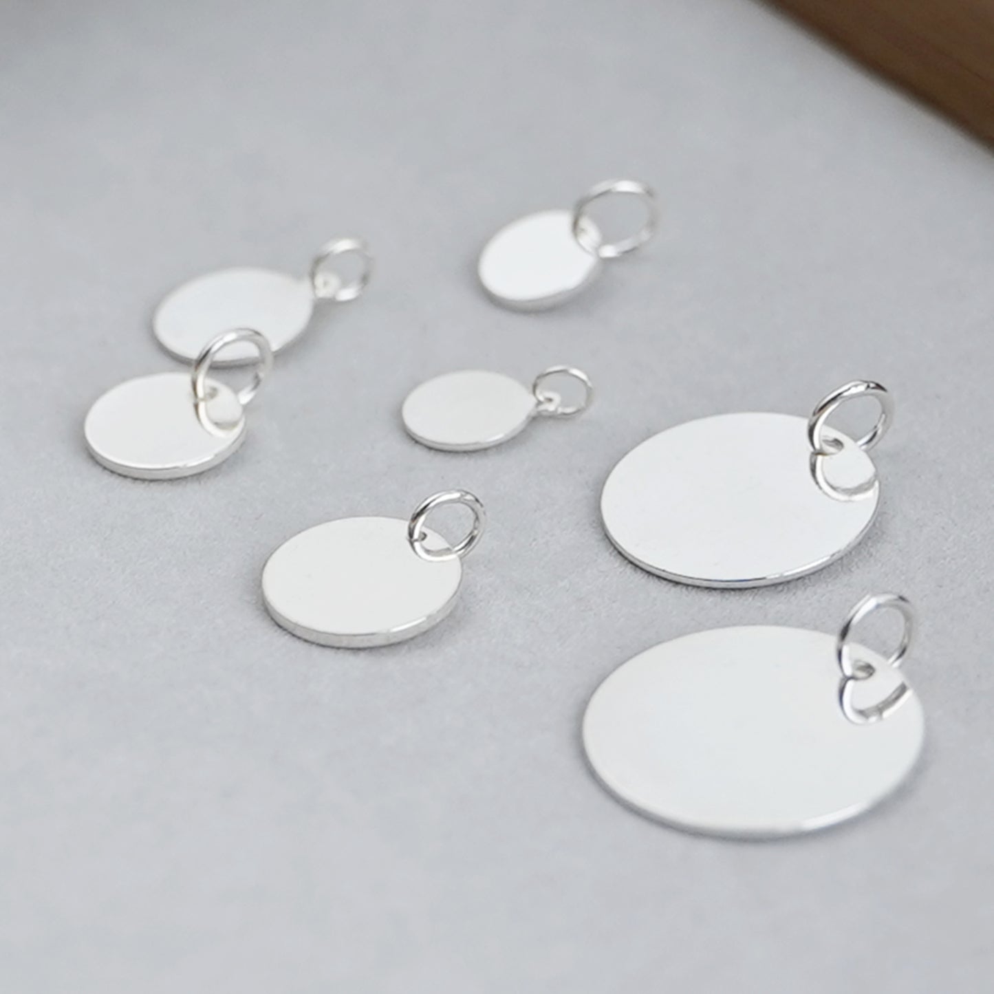 Sterling Silver Solid Plain Round Circle Disc Pendant 8 - 20mm - sugarkittenlondon