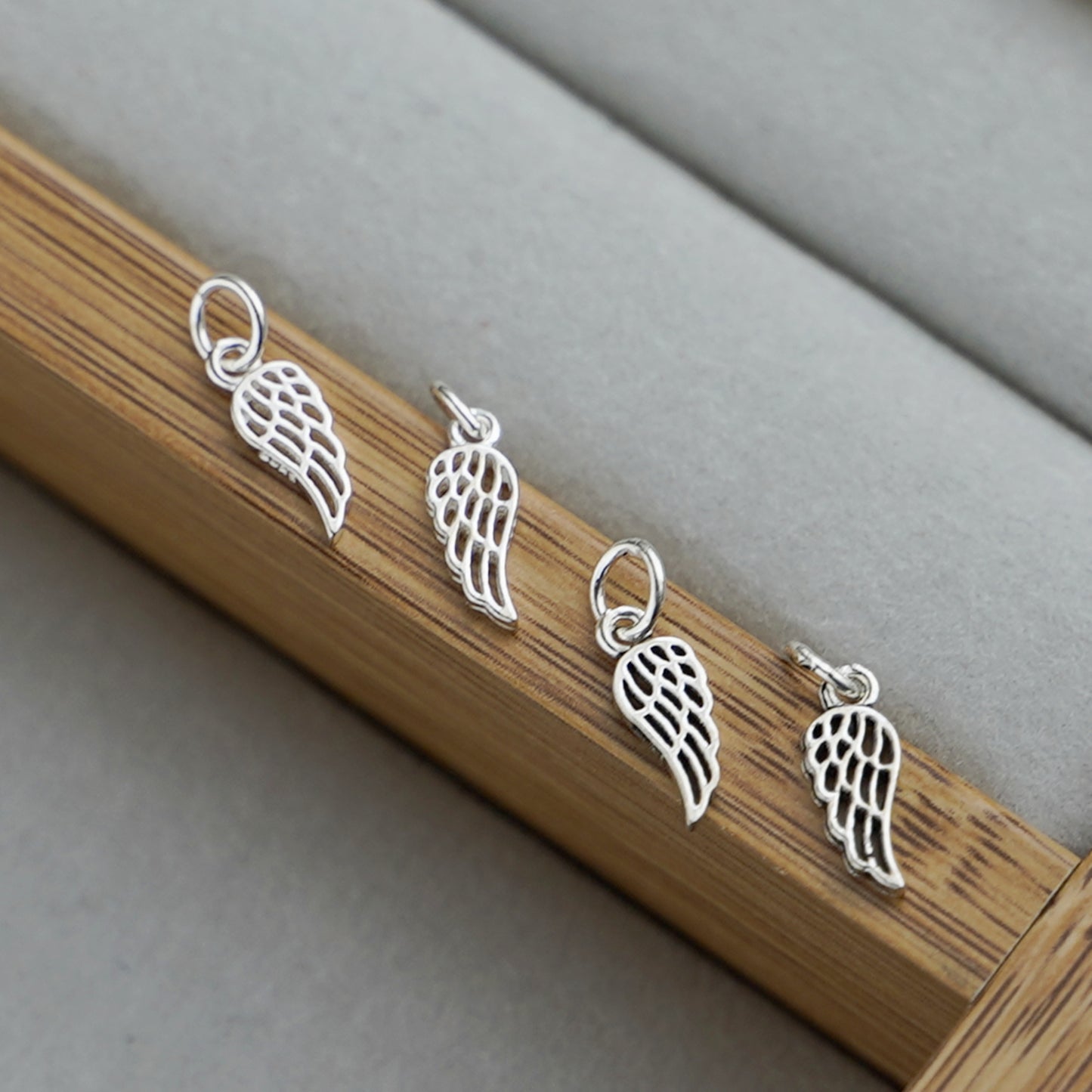Sterling Silver Feather Angel Leaf Wing Necklace Bracelet Charm Pendant - sugarkittenlondon