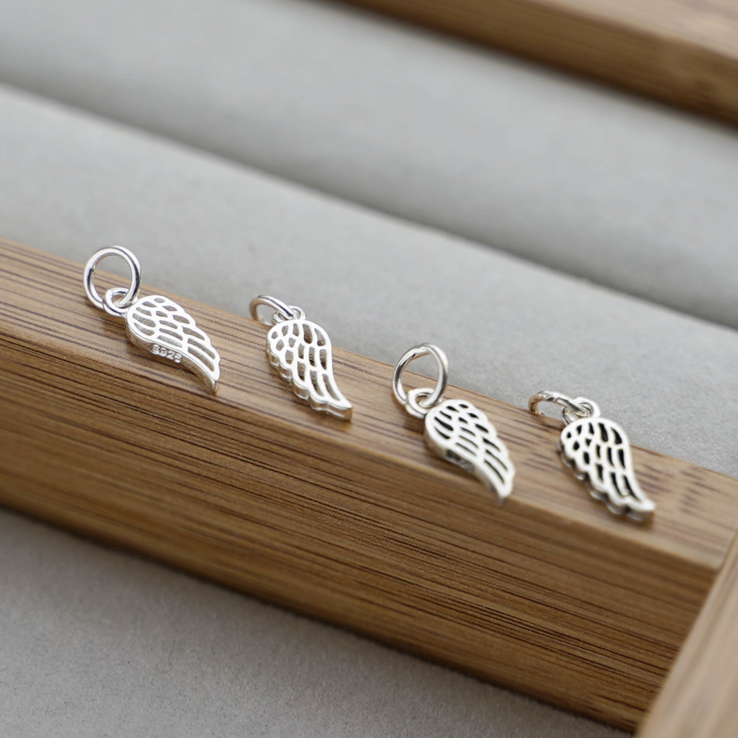 Sterling Silver Feather Angel Leaf Wing Necklace Bracelet Charm Pendant - sugarkittenlondon