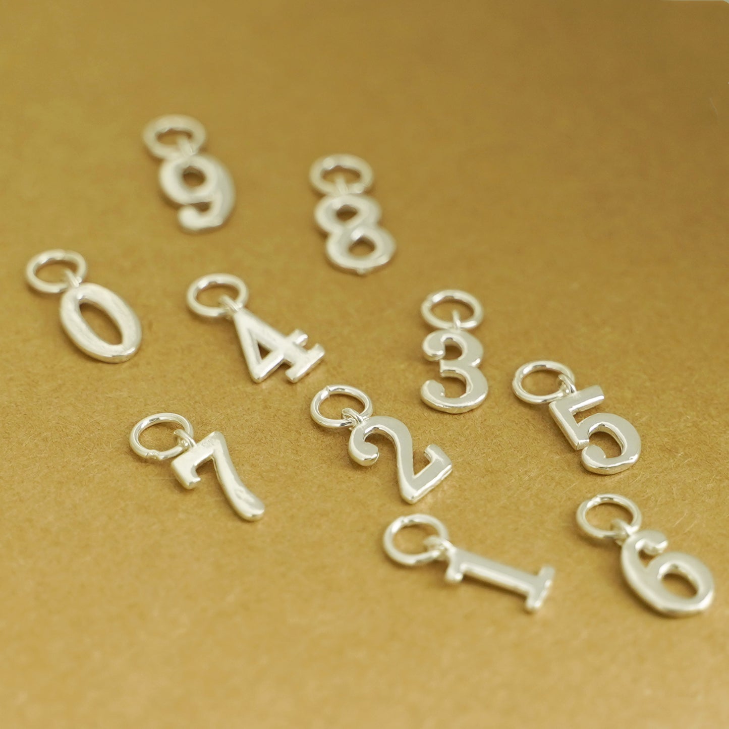 Sterling Silver 12 x 6mm 0-9 Number Charm DIY Age Birthday Gift Pendant - sugarkittenlondon