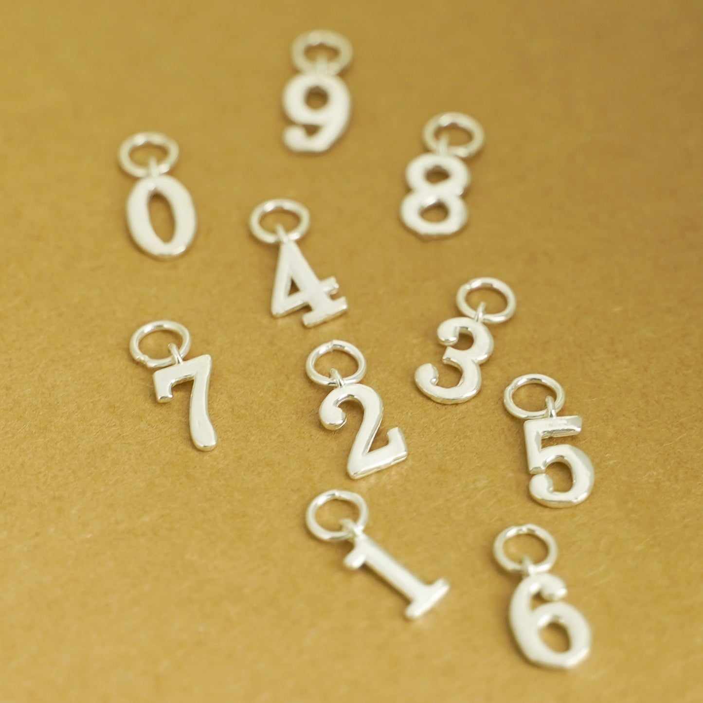 Sterling Silver 12 x 6mm 0-9 Number Charm DIY Age Birthday Gift Pendant - sugarkittenlondon