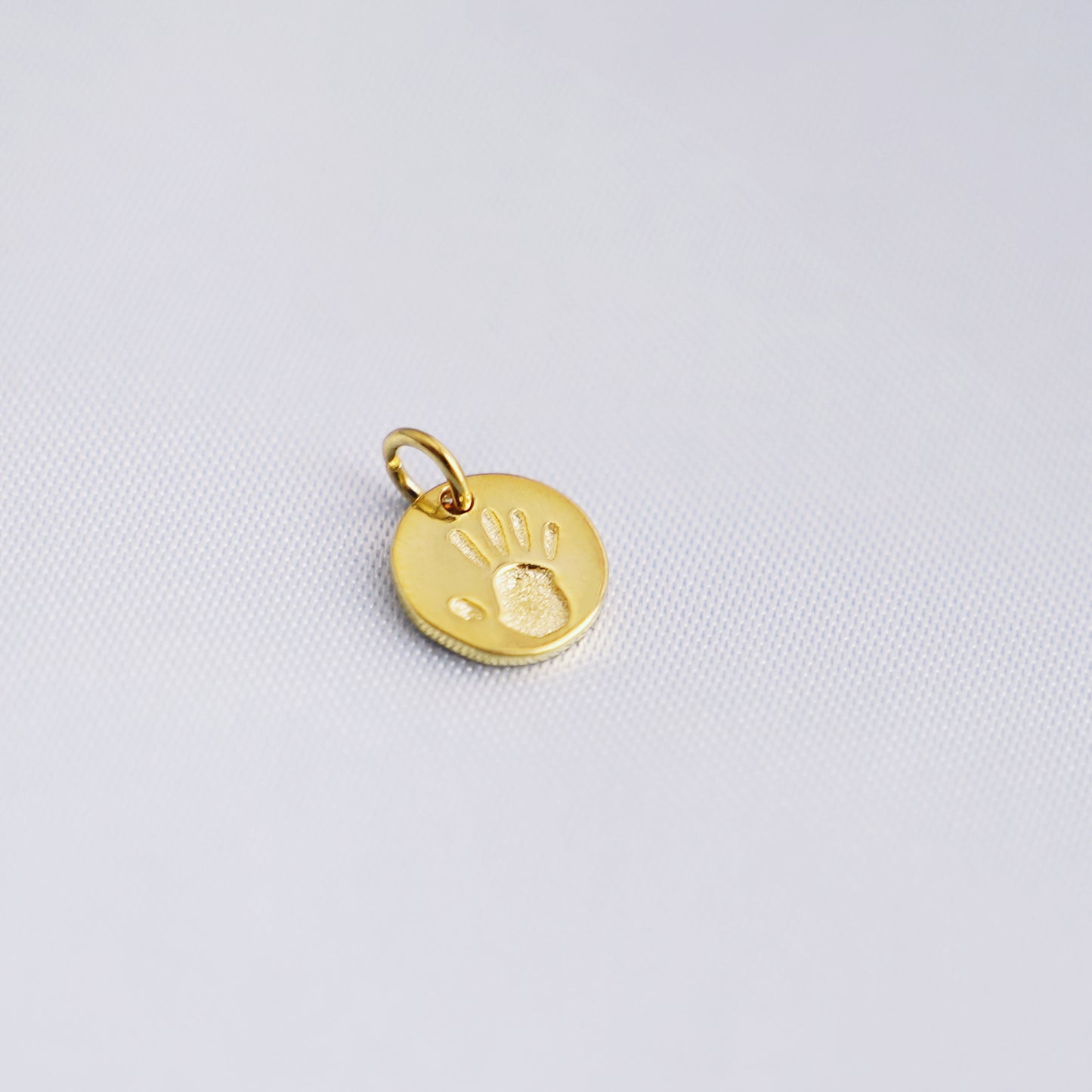 Sterling Silver Engraved Handprint Footprint Disc Dot Necklace Charm Pendant - sugarkittenlondon