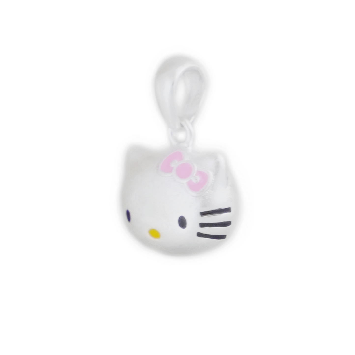 Sterling Silver Hollow Matte Pink Glazed Hello Kitty Cat Kitten Pendant Charm - sugarkittenlondon