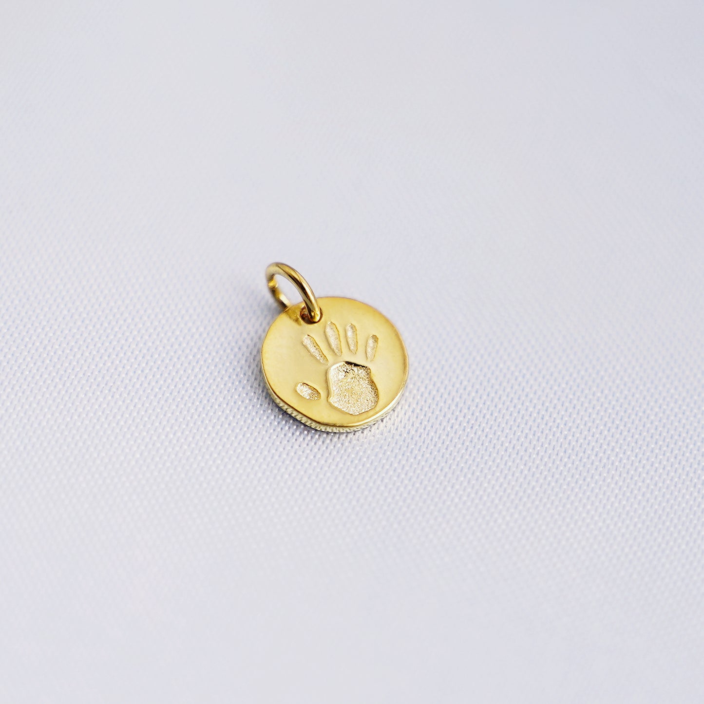 Sterling Silver Engraved Handprint Footprint Disc Dot Necklace Charm Pendant - sugarkittenlondon