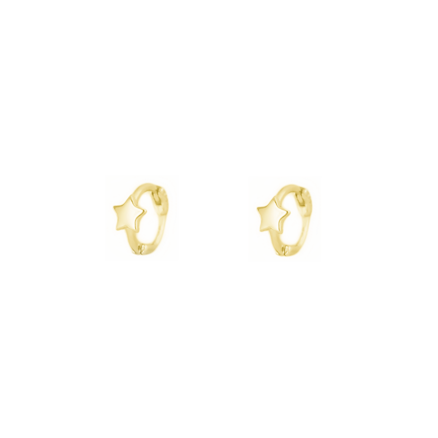 18K Gold on Sterling Silver Mini Star Square Triangle Hinged Hoop Earrings - sugarkittenlondon