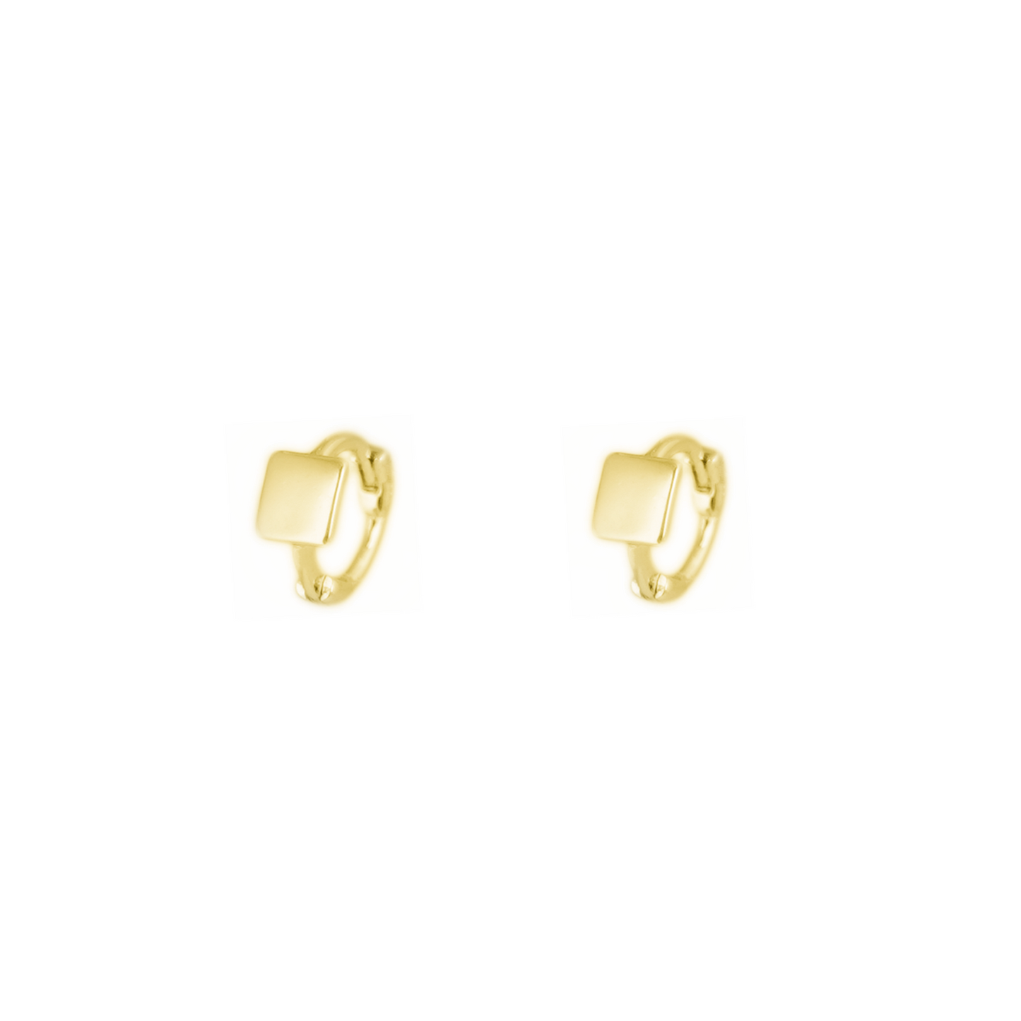 18K Gold on Sterling Silver Mini Star Square Triangle Hinged Hoop Earrings - sugarkittenlondon