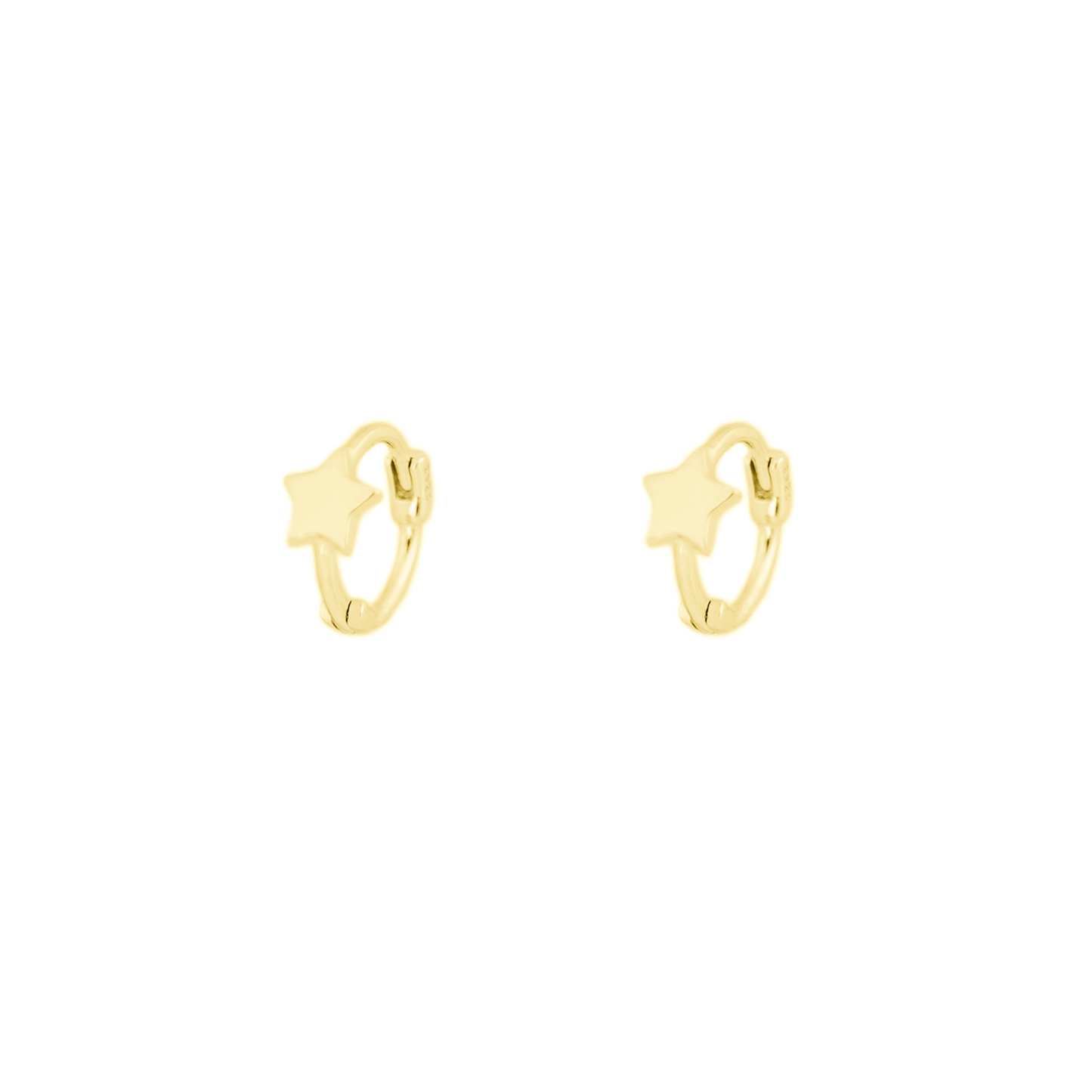18K Gold on Sterling Silver Mini Star Square Triangle Hinged Hoop Earrings - sugarkittenlondon