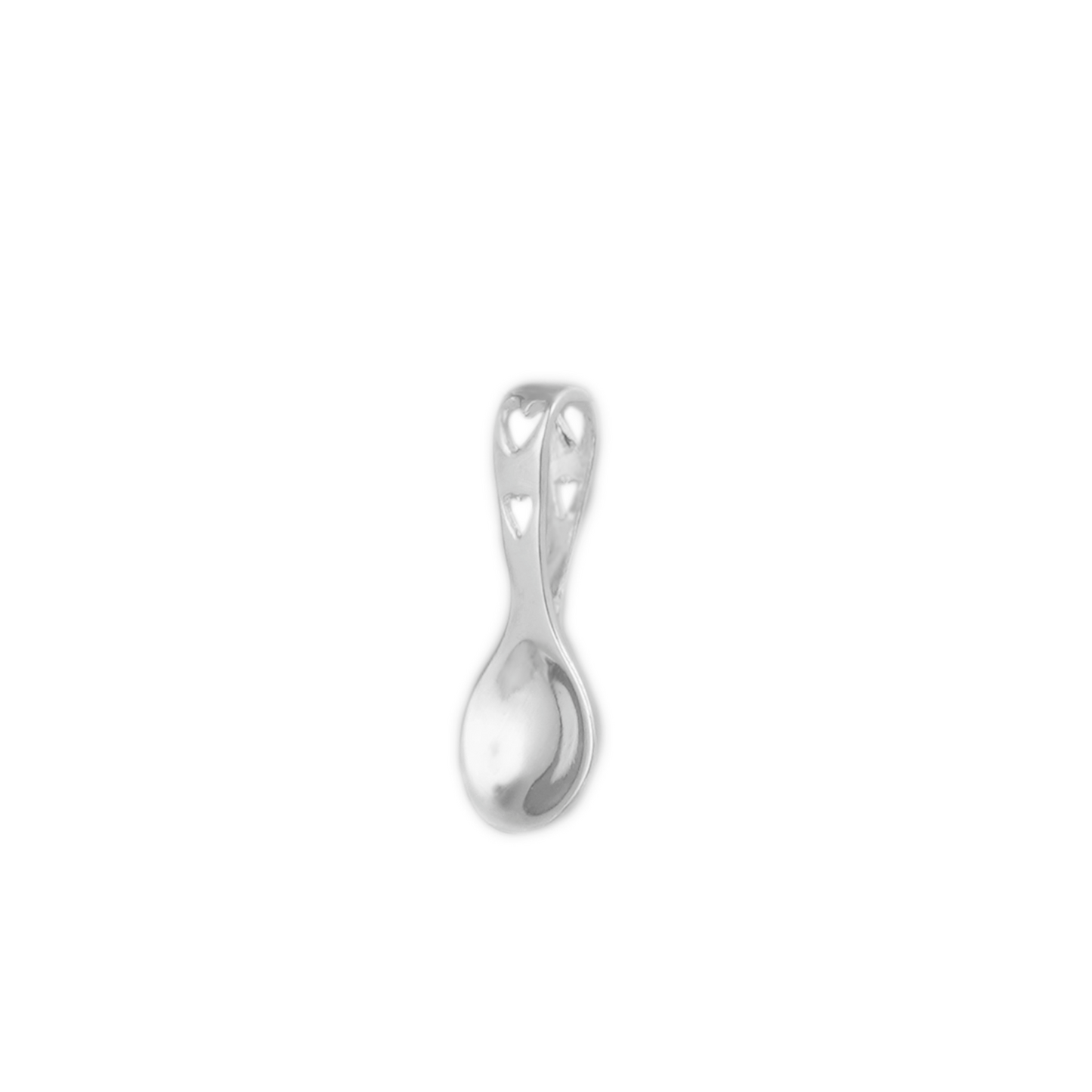 Sterling Silver Love Hearts Spoon Charm Pendant Necklace - sugarkittenlondon