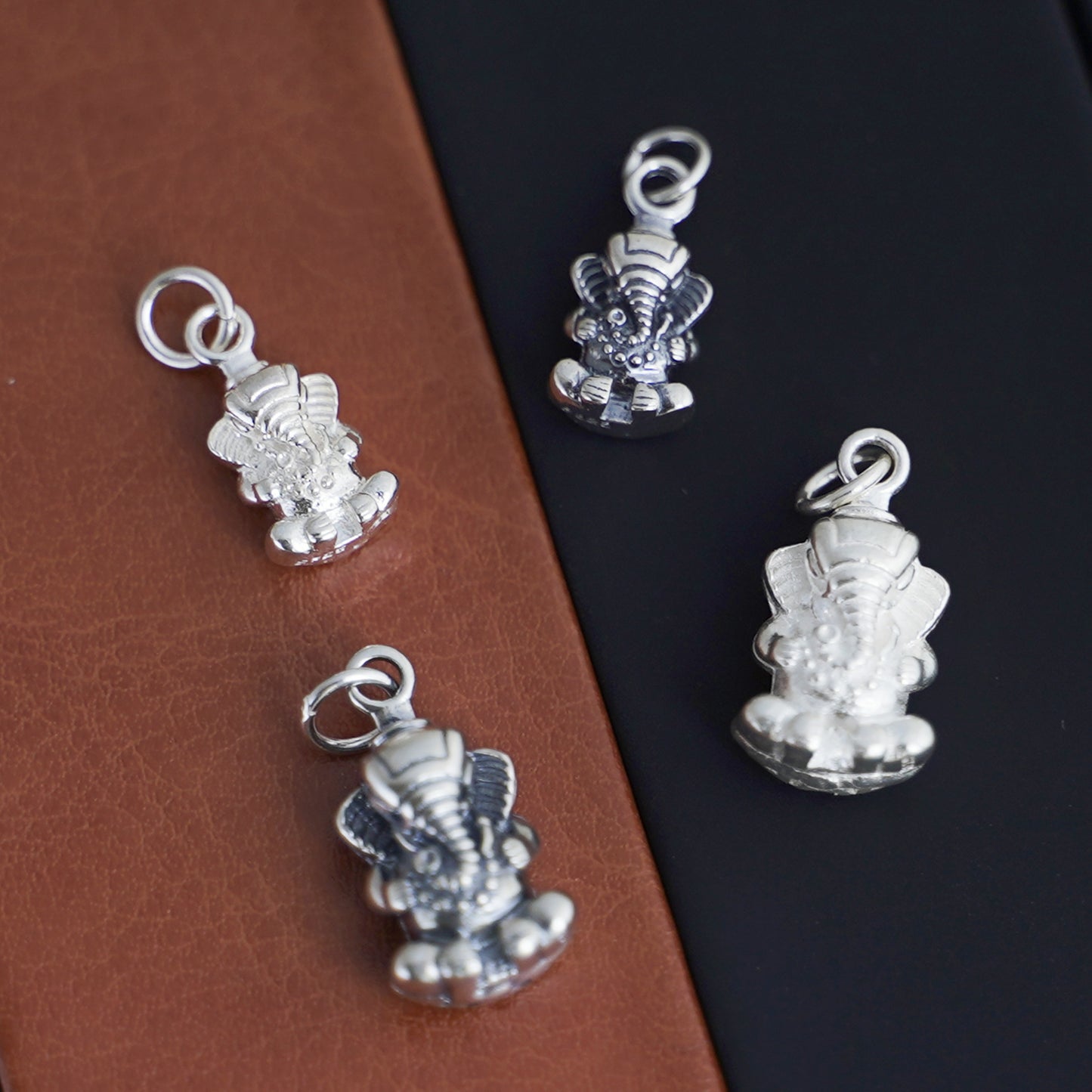 Sterling Silver 3D Ganesh Ganesha Elephant Hindu God Pendant Charm - sugarkittenlondon