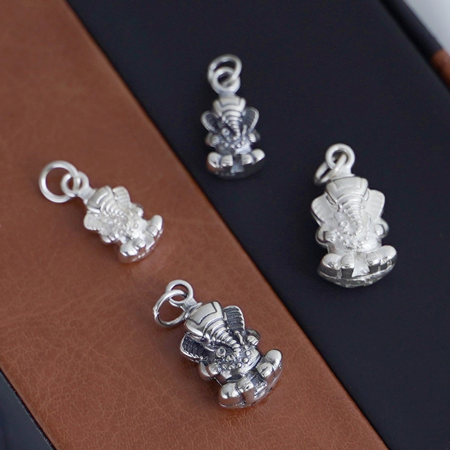 Sterling Silver 3D Ganesh Ganesha Elephant Hindu God Pendant Charm - sugarkittenlondon