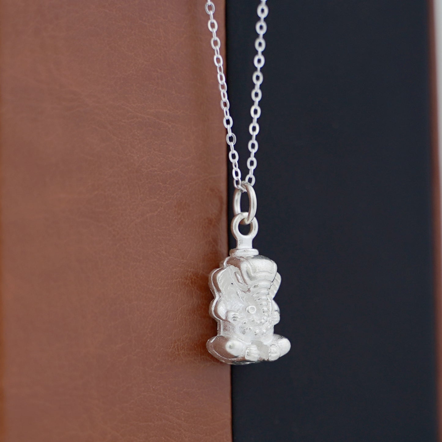 Sterling Silver 3D Ganesh Ganesha Elephant Hindu God Pendant Charm - sugarkittenlondon