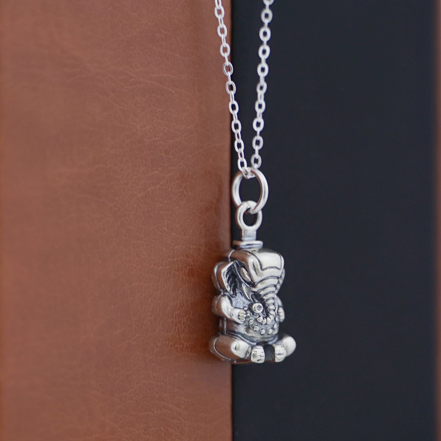 Sterling Silver 3D Ganesh Ganesha Elephant Hindu God Pendant Charm - sugarkittenlondon