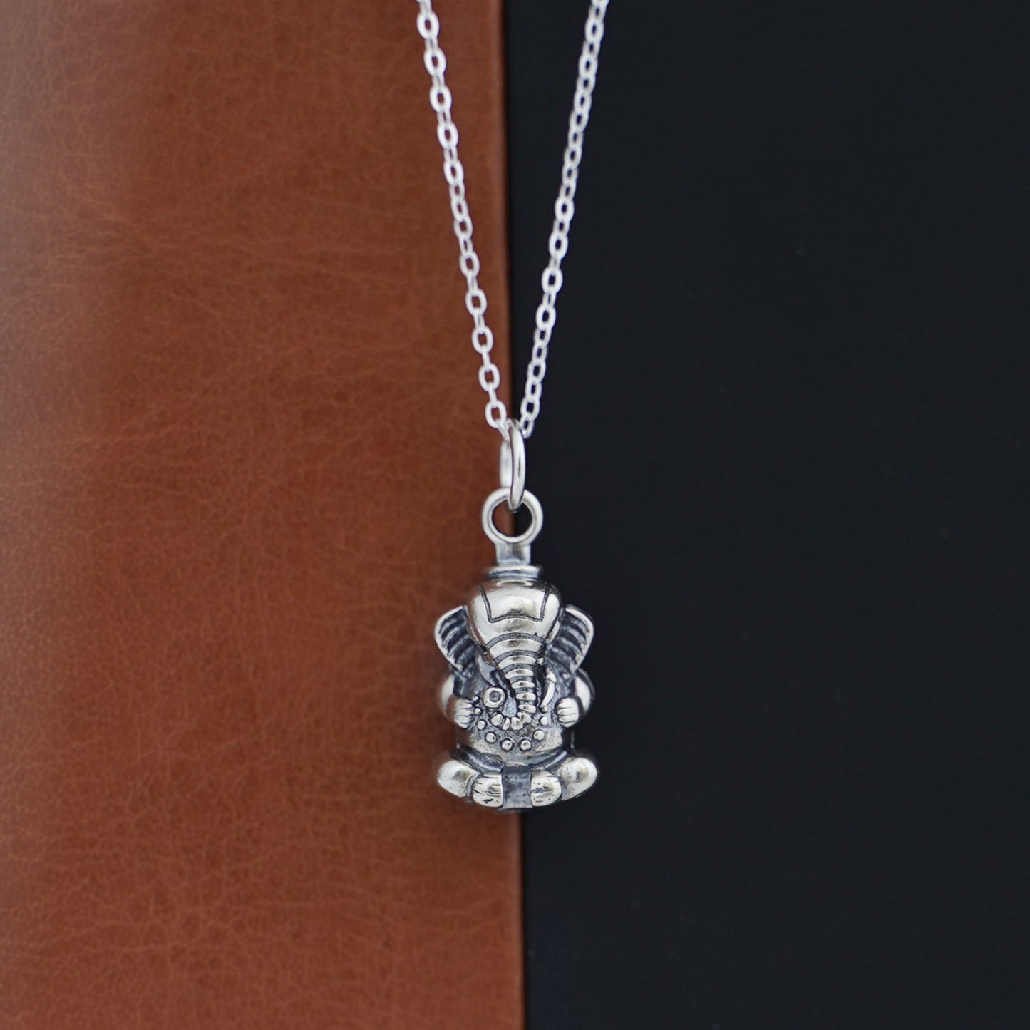 Sterling Silver 3D Ganesh Ganesha Elephant Hindu God Pendant Charm - sugarkittenlondon