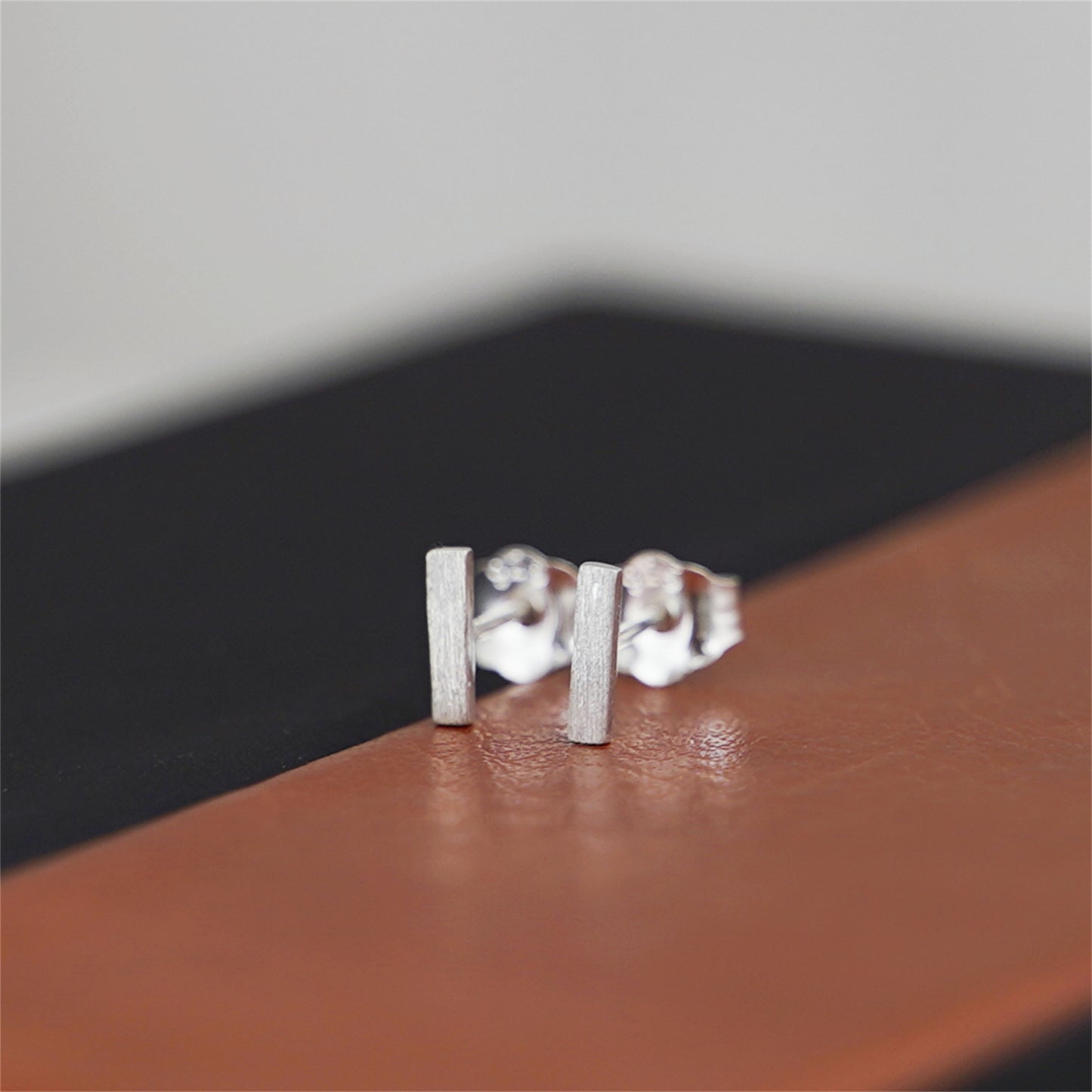 Sterling Silver Alphabet Letter Earrings Sans Serif Matte Initial Studs - sugarkittenlondon