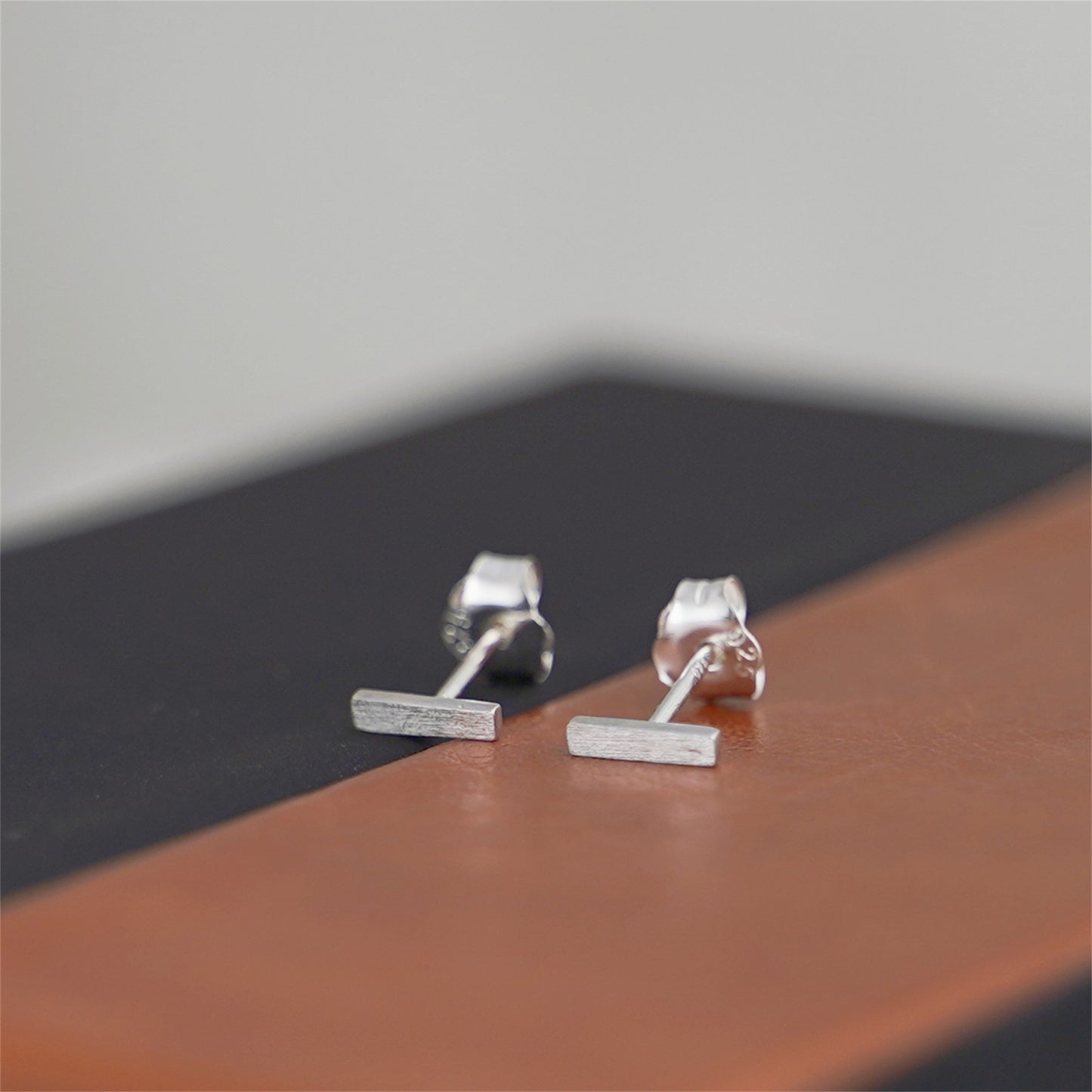Sterling Silver Alphabet Letter Earrings Sans Serif Matte Initial Studs - sugarkittenlondon