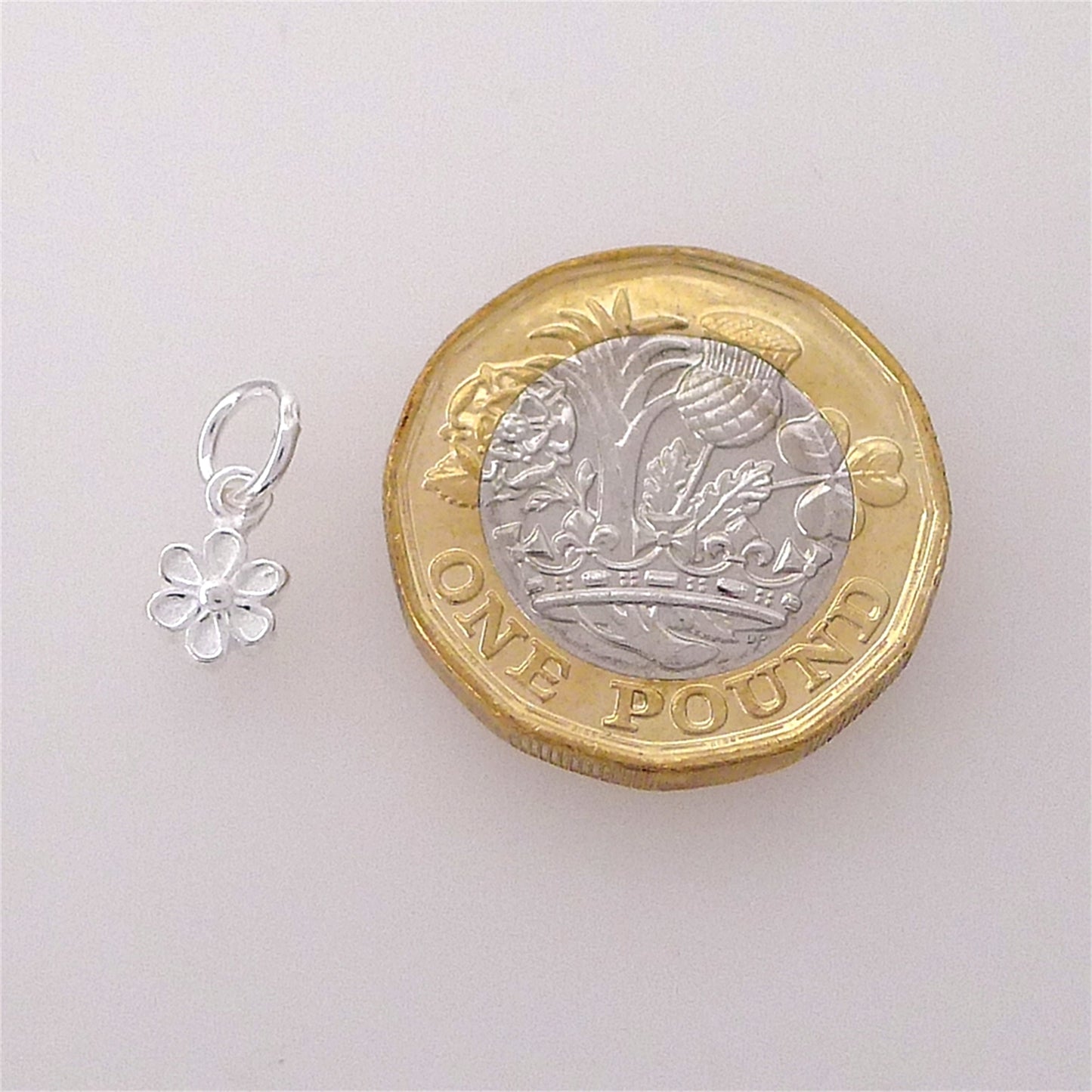 2 Sterling Silver Flower Daisy Charm Necklace Bracelet Pendant - sugarkittenlondon