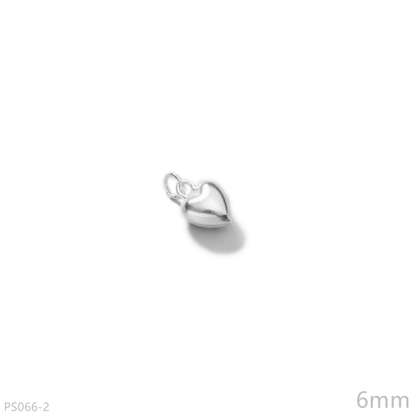 Sterling Silver 3D Puffy Shiny Love Heart Pendant Charm 4-15mm - sugarkittenlondon