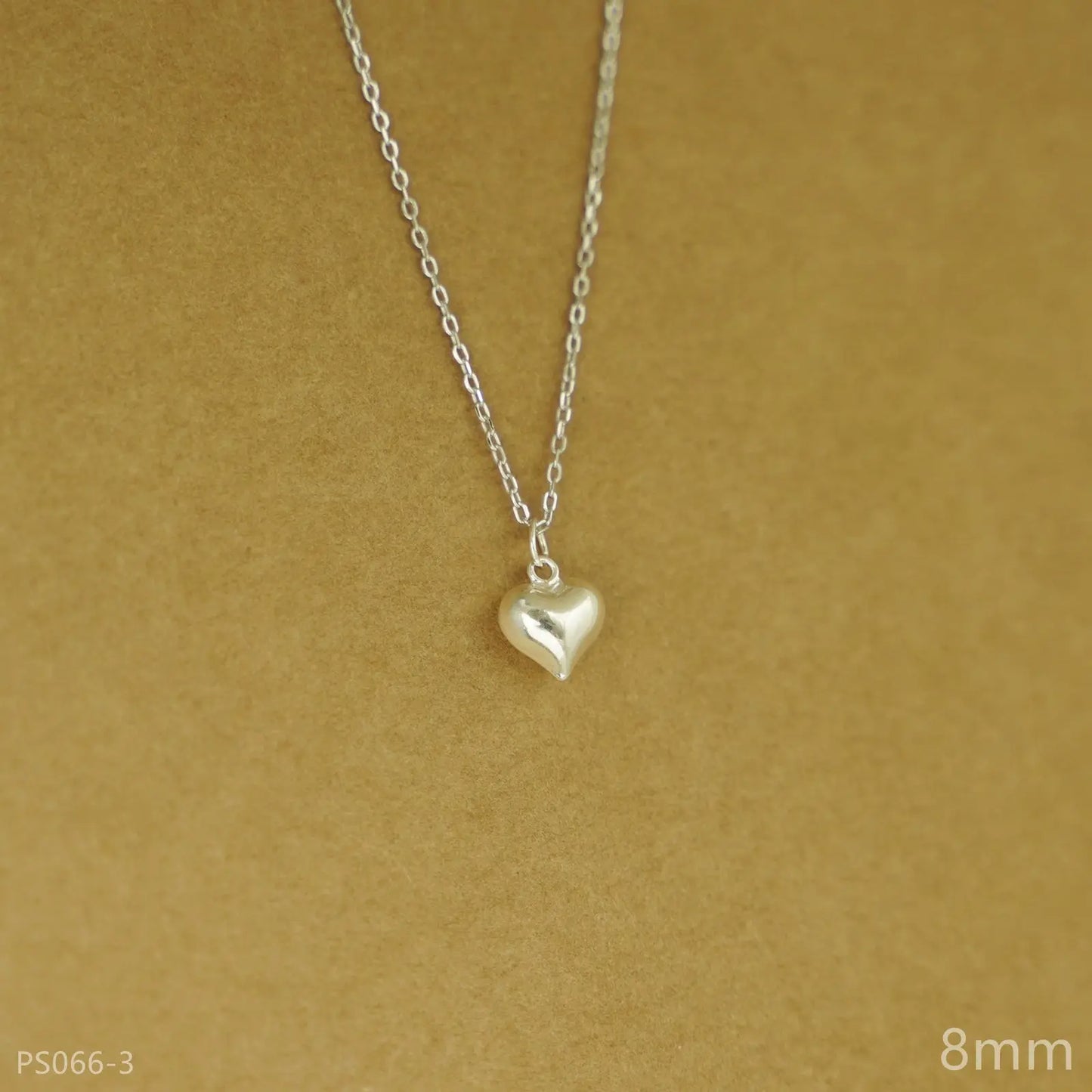 Sterling Silver 3D Puffy Shiny Love Heart Pendant Charm 4-15mm - sugarkittenlondon