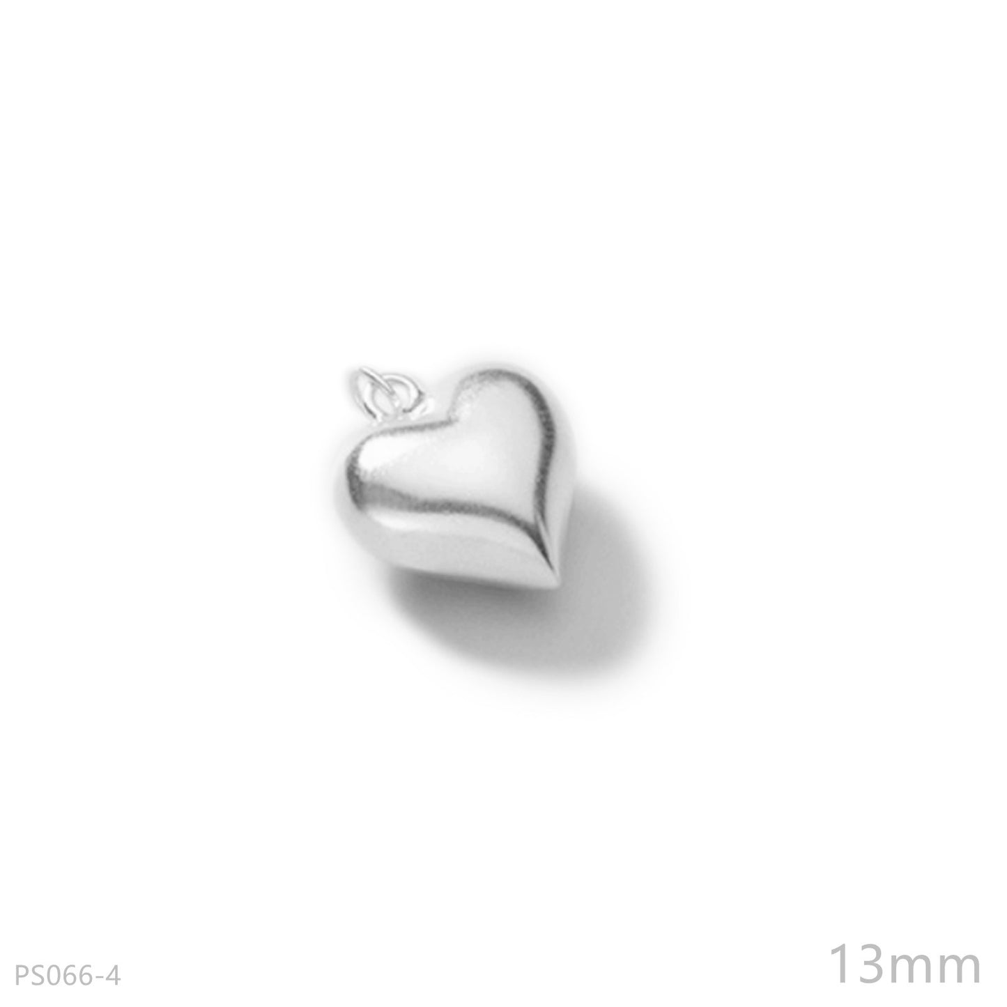 Sterling Silver 3D Puffy Shiny Love Heart Pendant Charm 4-15mm - sugarkittenlondon