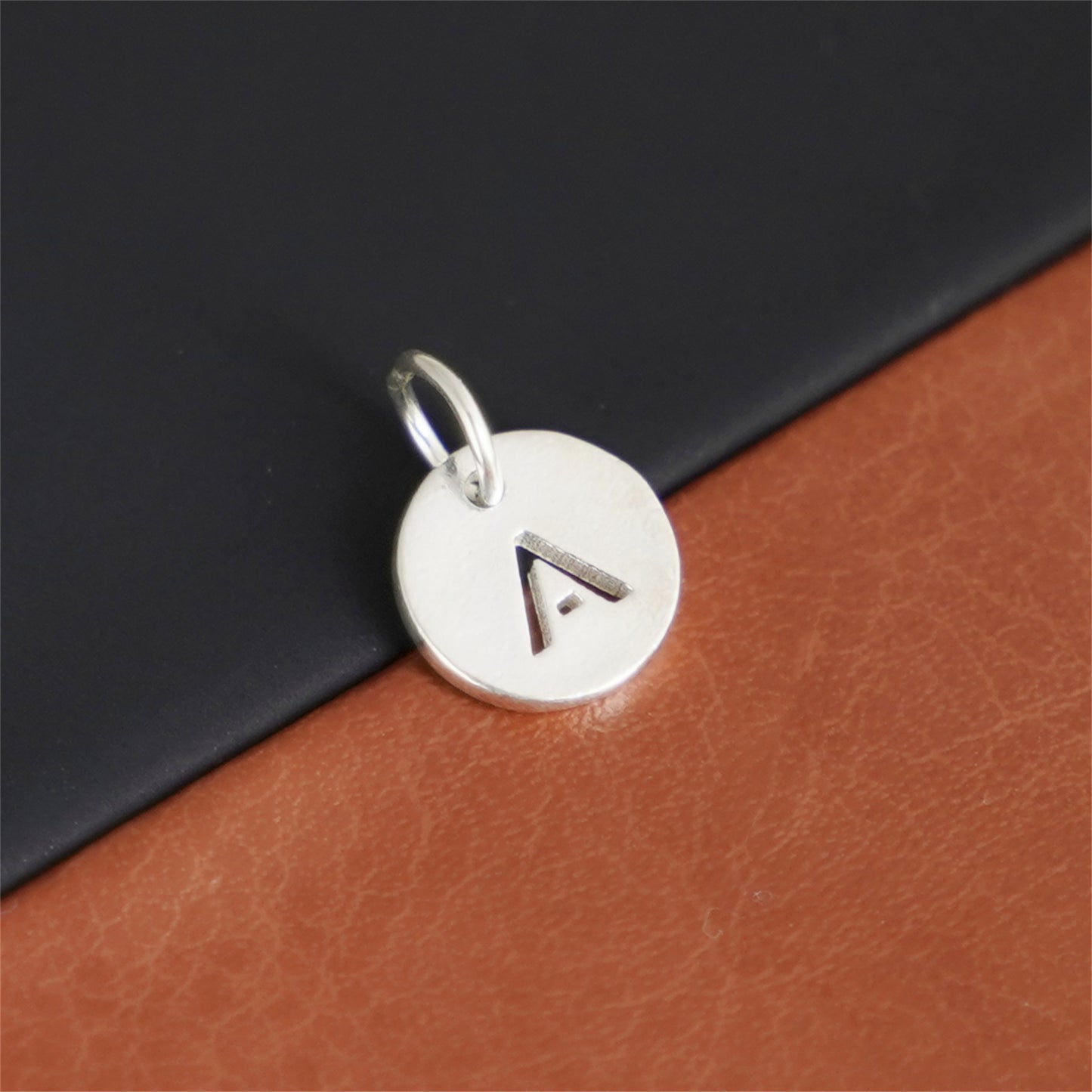 Sterling Silver A-Z Letter Alphabet Initial Disc Circle Charm Pendant - sugarkittenlondon