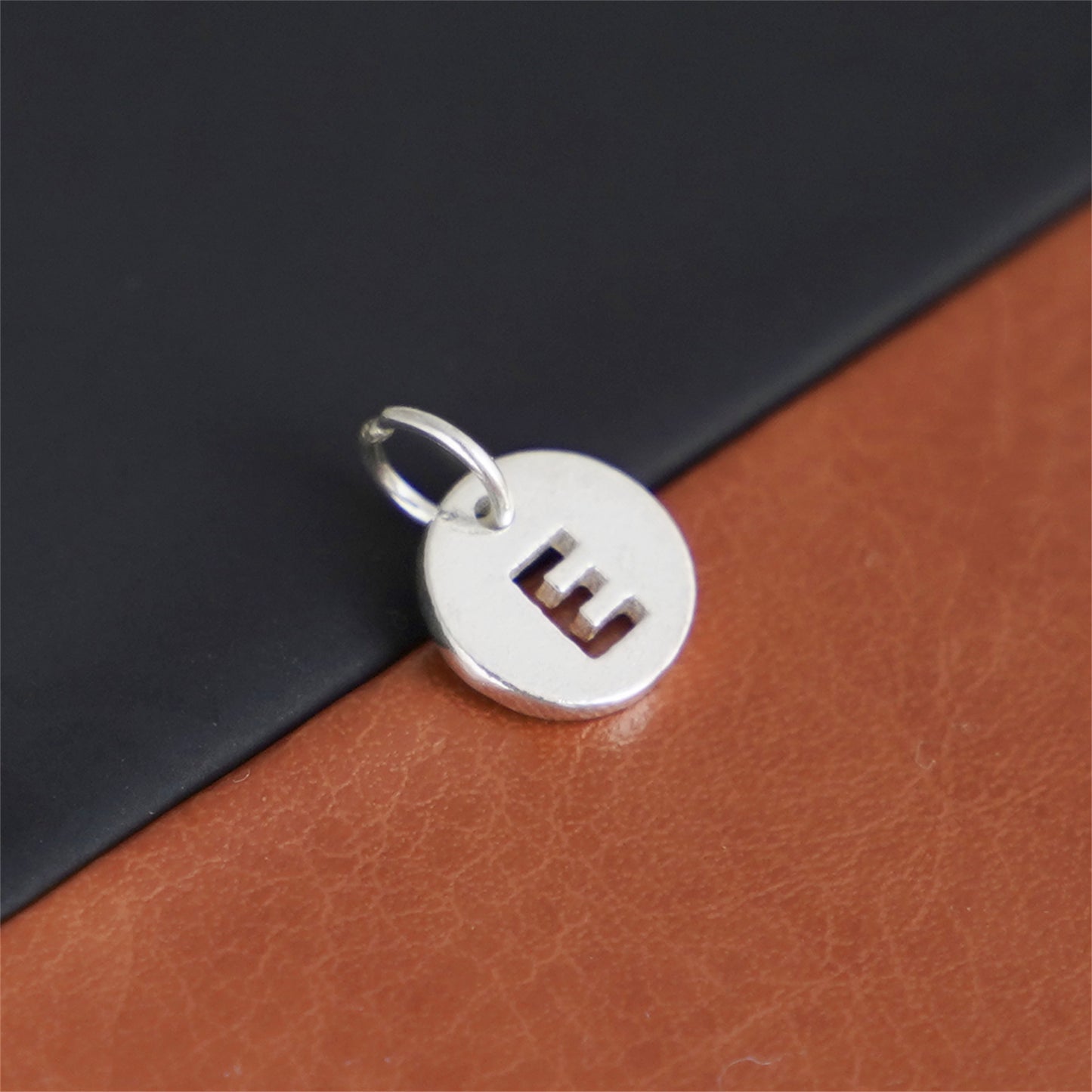 Sterling Silver A-Z Letter Alphabet Initial Disc Circle Charm Pendant - sugarkittenlondon