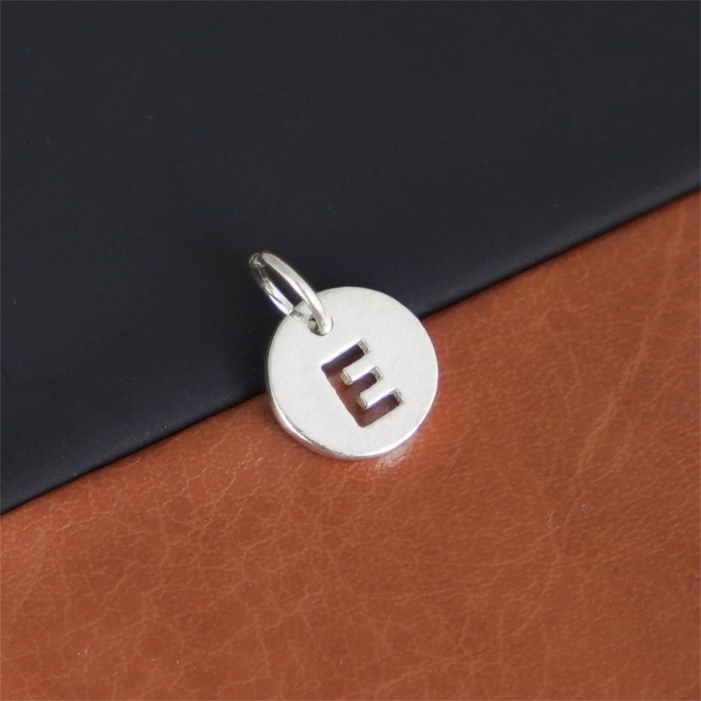 Sterling Silver A-Z Letter Alphabet Initial Disc Circle Charm Pendant - sugarkittenlondon