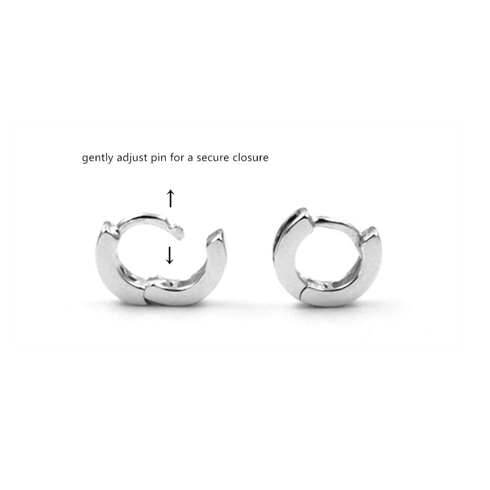 18K Gold on Sterling Silver 7mm Huggie Hoop Channel CZ Cuff Eternity Earrings G2 - sugarkittenlondon