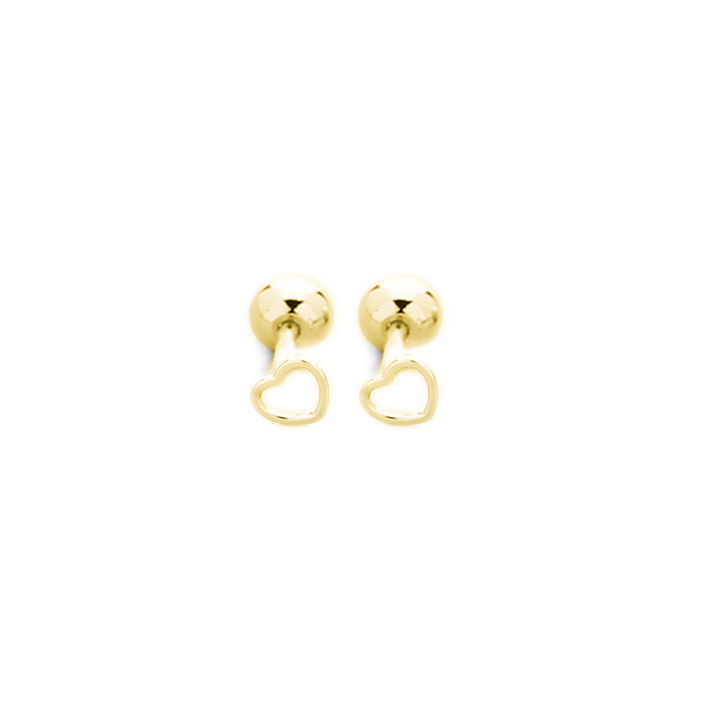 Sterling Silver Hollow Love Heart 4 5 6 mm Barbell Bead Ball Screw Back Earrings - sugarkittenlondon