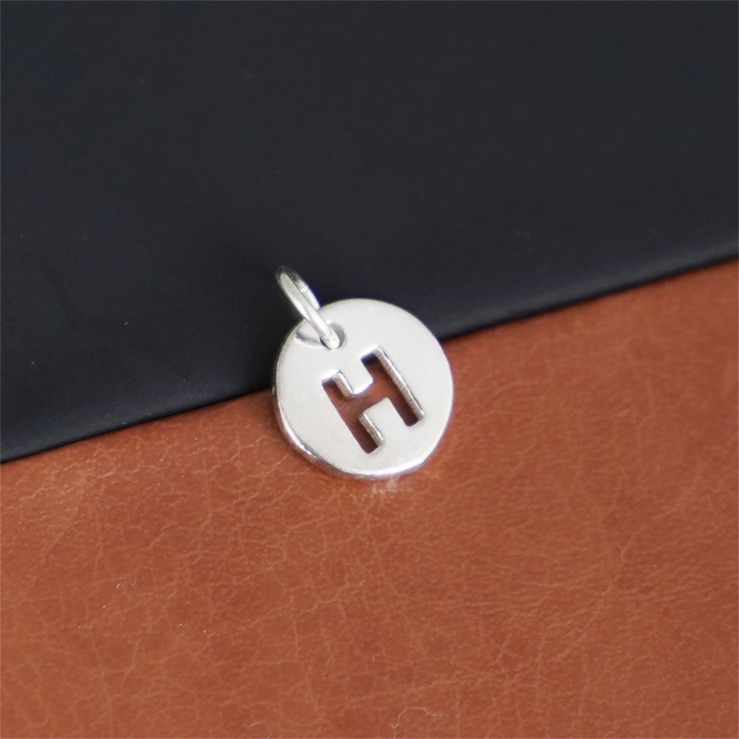 Sterling Silver A-Z Letter Alphabet Initial Disc Circle Charm Pendant - sugarkittenlondon