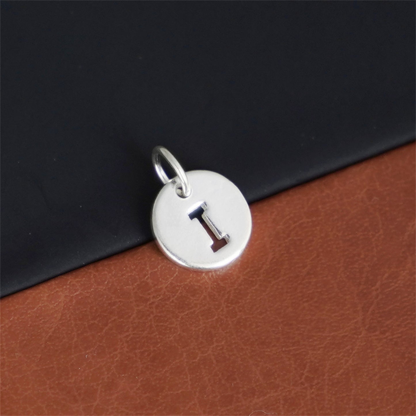 Sterling Silver A-Z Letter Alphabet Initial Disc Circle Charm Pendant - sugarkittenlondon