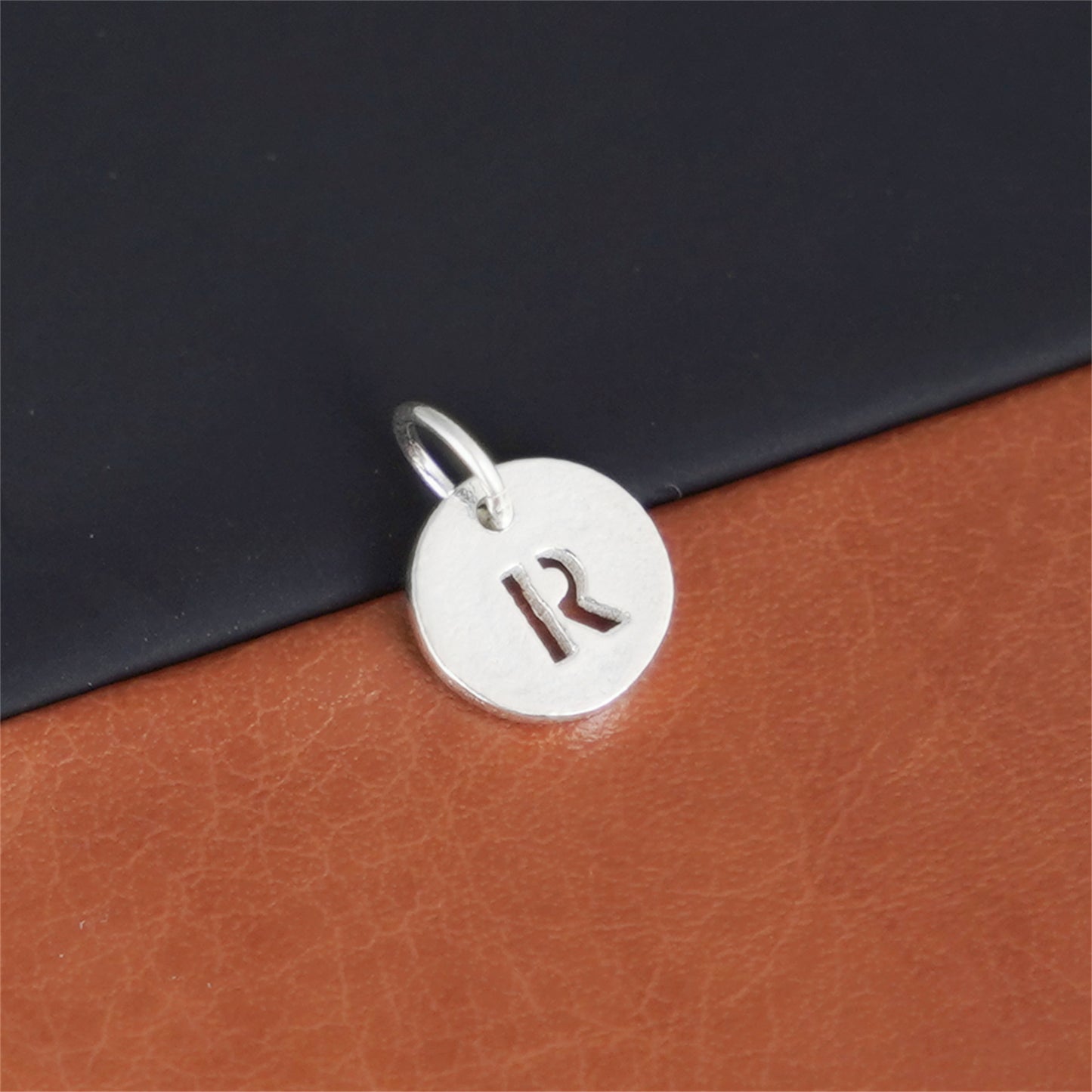 Sterling Silver A-Z Letter Alphabet Initial Disc Circle Charm Pendant - sugarkittenlondon