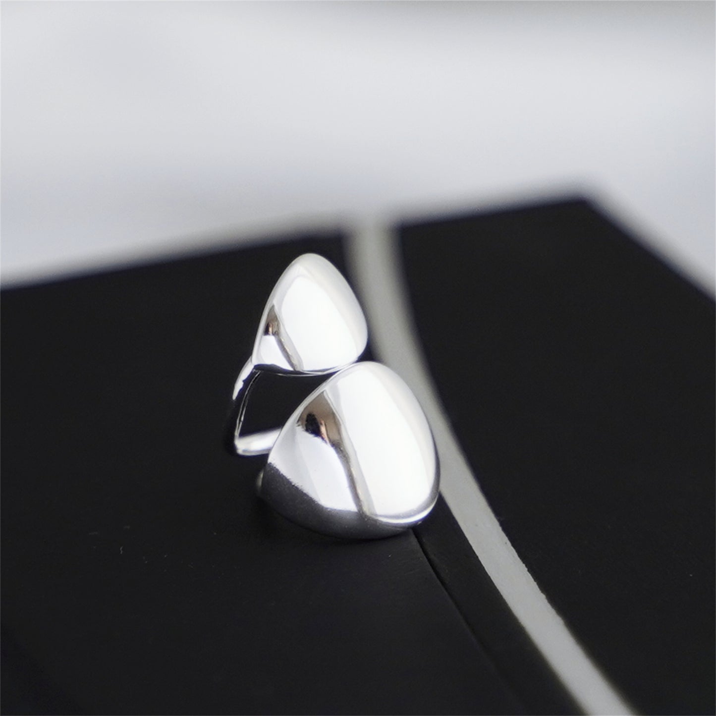 Sterling Silver Double Disc Dome No Piercing Clip Ear Cuff Edge Helix Earrings - sugarkittenlondon