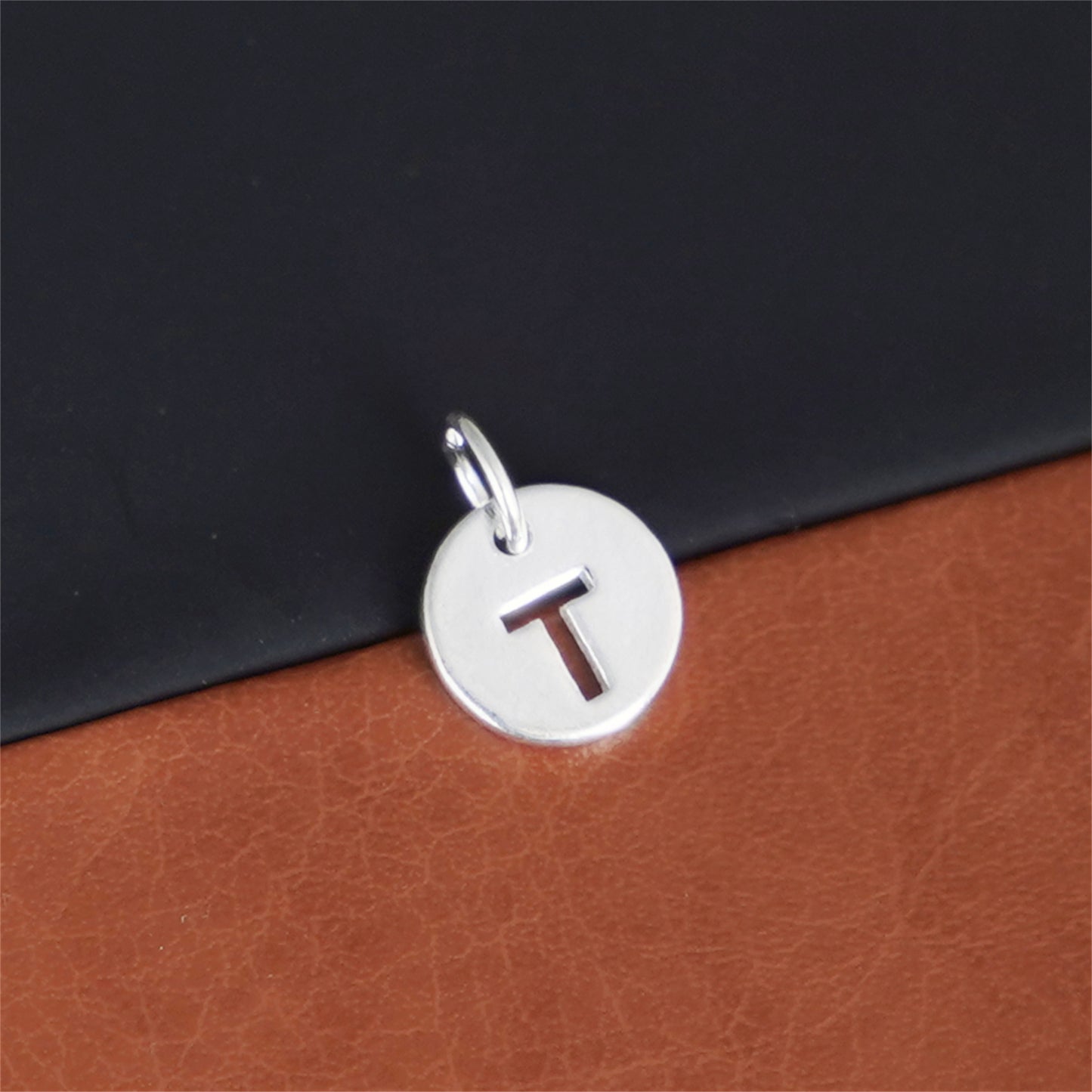 Sterling Silver A-Z Letter Alphabet Initial Disc Circle Charm Pendant - sugarkittenlondon