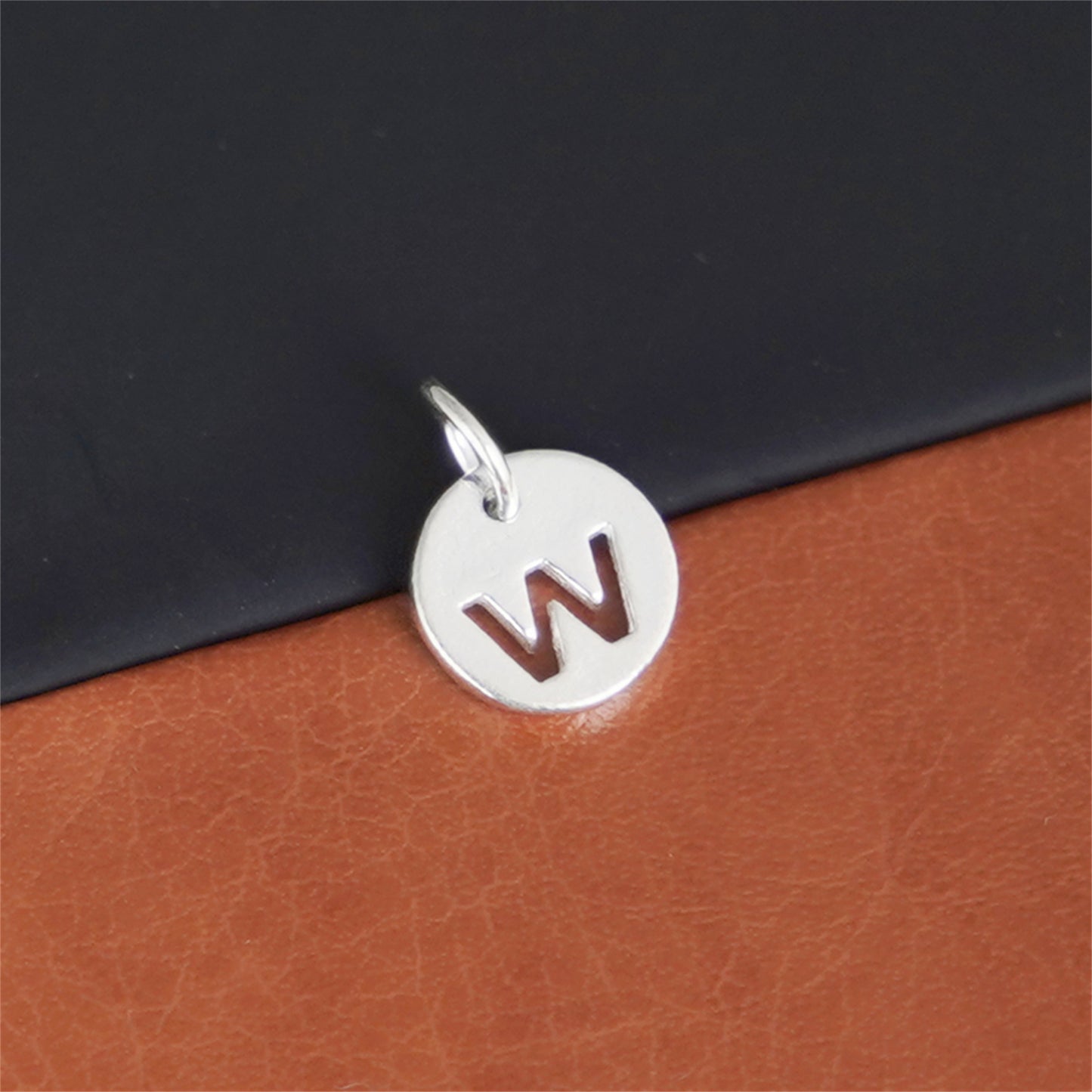 Sterling Silver A-Z Letter Alphabet Initial Disc Circle Charm Pendant - sugarkittenlondon