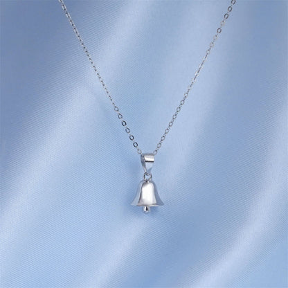 Sterling Silver 3D Jingle Bell Pendant Necklace with Belcher Chain - sugarkittenlondon