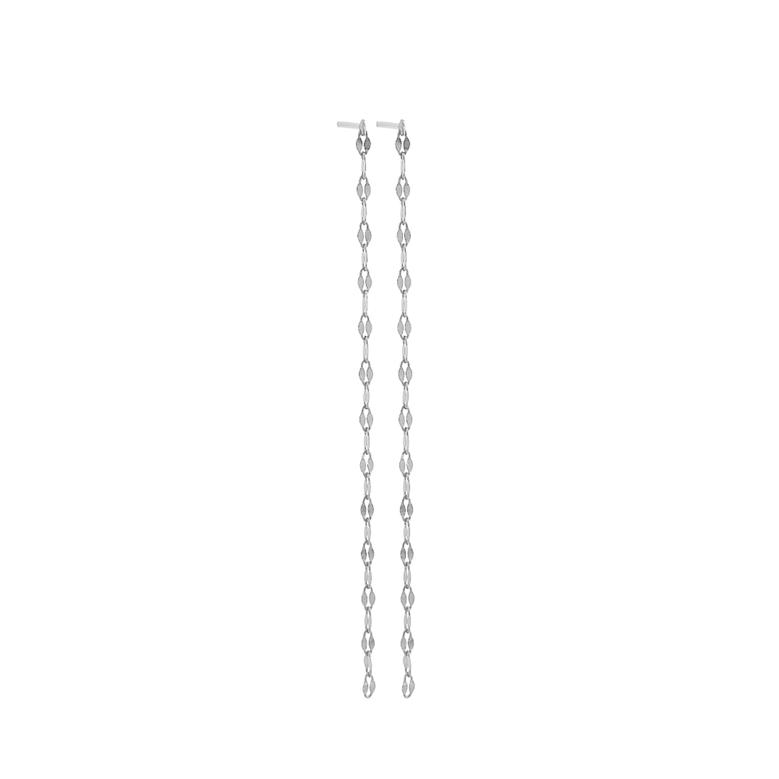 Sterling Silver Light Long Bonded Chain Drop Earrings - Drop Chain Earrings - sugarkittenlondon