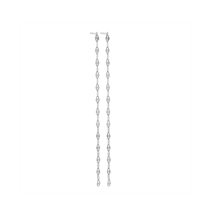 Sterling Silver Light Long Bonded Chain Drop Earrings - Drop Chain Earrings - sugarkittenlondon