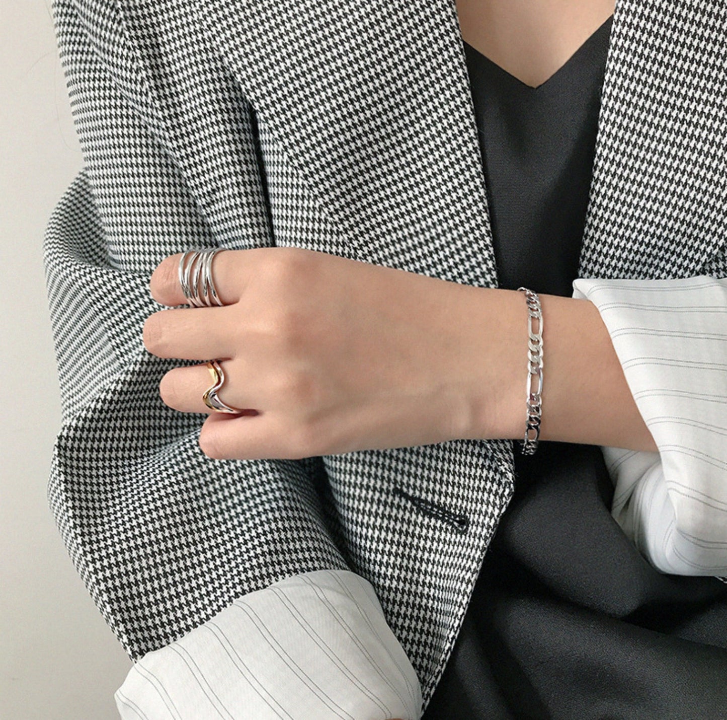 Sterling Silver Wave Twist Open Band Ring
