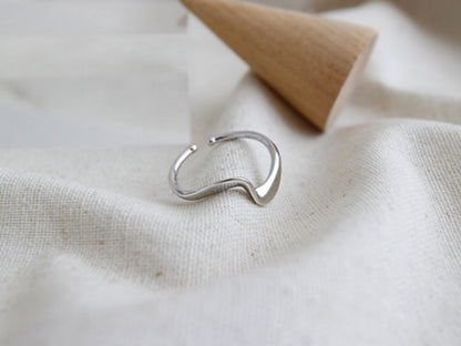 Sterling Silver Wave Twist Open Band Ring