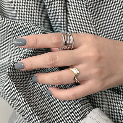Sterling Silver Wave Twist Open Band Ring