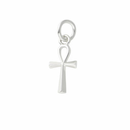 Sterling Silver Small Ankh Egyptian Cross Charm Pendant 19mm