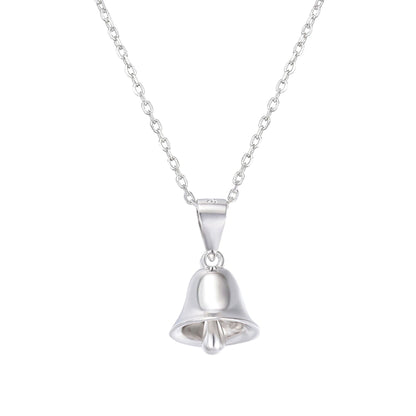 Sterling Silver 3D Jingle Bell Pendant Necklace with Belcher Chain - sugarkittenlondon