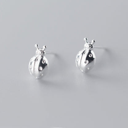 Sterling Silver Ladybug Ladybird Stud Earrings - sugarkittenlondon