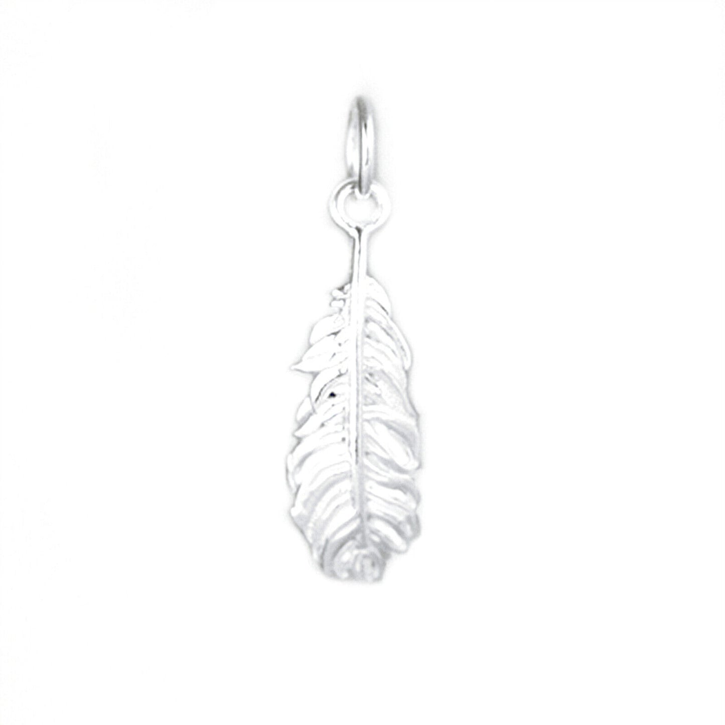 Sterling Silver Feather Leaf Charm Pendant for necklace & earrings