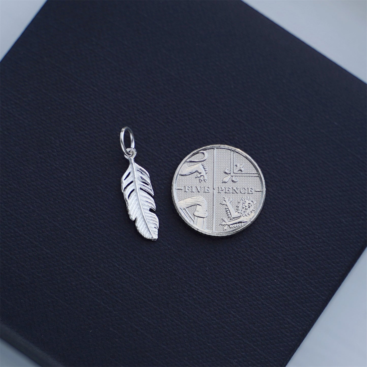 925 Sterling Silver Leaf Pendant with Feather and Angel Wing Charms - sugarkittenlondon