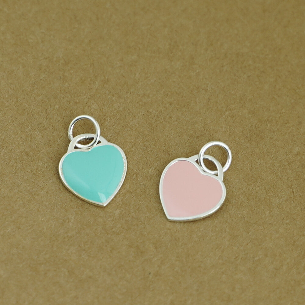Glazed Flat Heart Charm